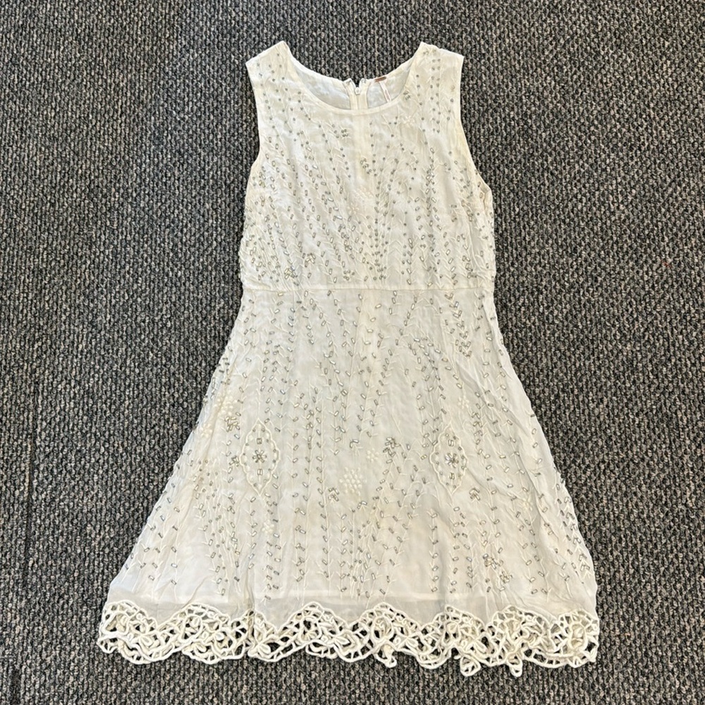 free people white beaded dress